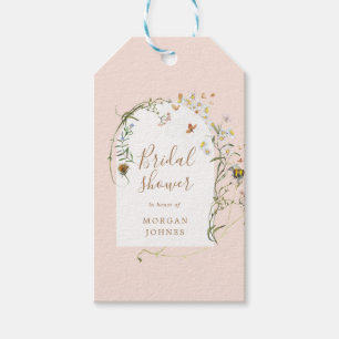 étiquettes de cadeau de baby shower floral de prai