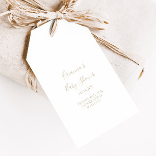 Étiquettes de cadeau de baby shower minimalistes s