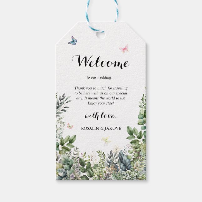 Étiquettes de cadeau de bienvenue de mariage (Devant)