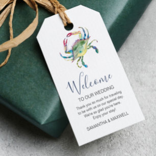 Étiquettes de cadeau de bienvenue de mariage à la