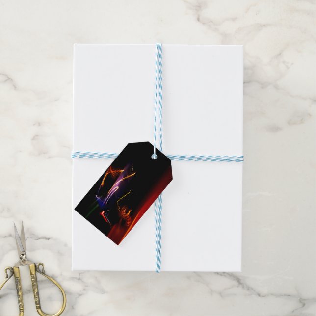 étiquettes de cadeau de danse de voiture violette (Avec de laficelle)