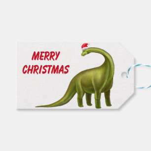 Étiquettes de cadeau de dinosaure de Brachiosauru