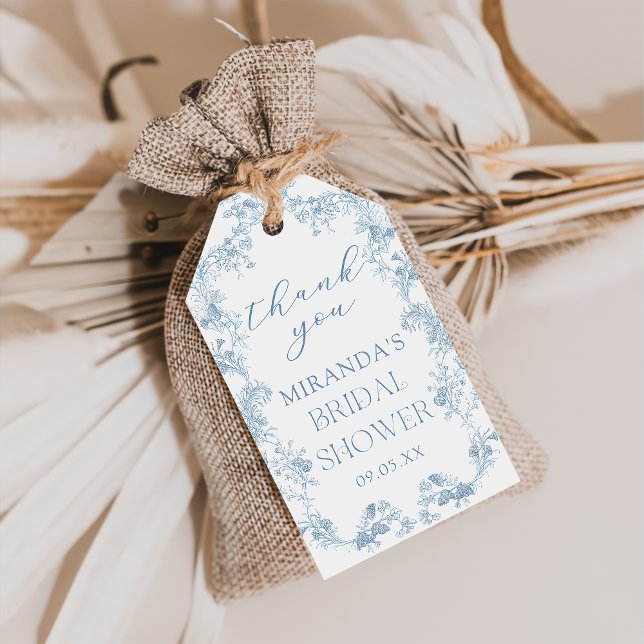 Étiquettes de cadeau de douche de mariage à motif  (Créateur téléchargé)