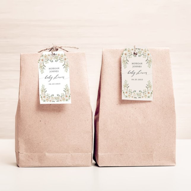 Étiquettes de cadeau de douche de mariage élégante (Créateur téléchargé)