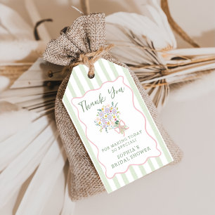 Étiquettes de cadeau de douche de mariage florales