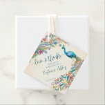 Étiquettes de cadeau de faveur de fête de fiançail<br><div class="desc">Étiquettes de cadeau de faveur personnalisées de fête de fiançailles Paon Floral.</div>