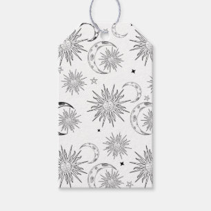 Étiquettes de cadeau de fête céleste de soleil fan