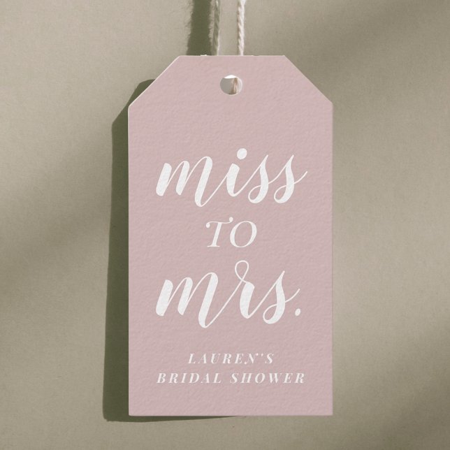 Étiquettes de cadeau de fête de mariage de Mlle à  (Créateur téléchargé)
