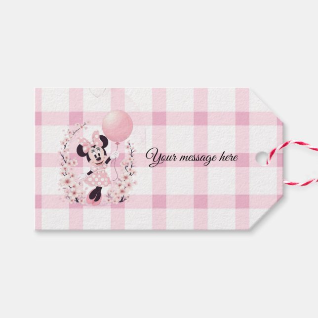 Étiquettes de cadeau de fête modifiables Minnie mo (Devant (Horizontal))