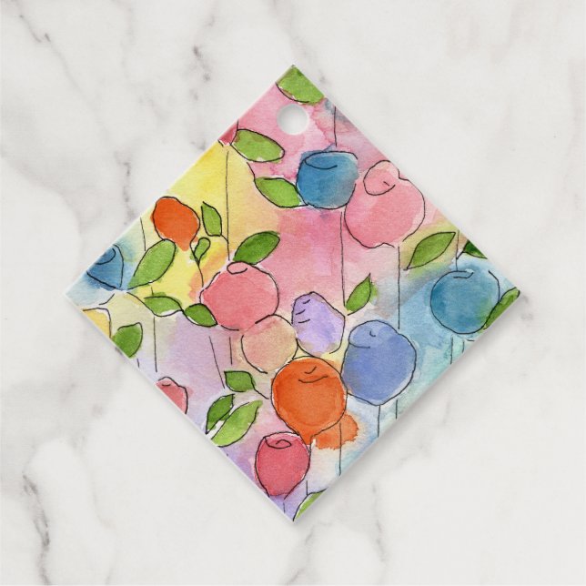 étiquettes de cadeau de fleurs (Devant)