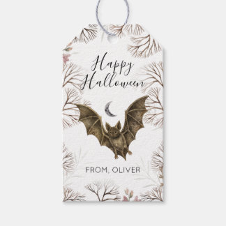 Étiquettes de cadeau de Halloween en aquarelle Cha