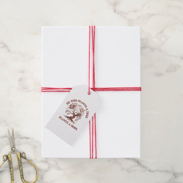 Étiquettes de cadeau de la Journée de l'arbre écol (Avec de la ficelle)