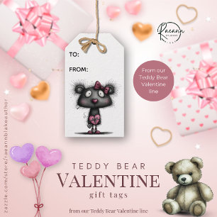 Étiquettes de cadeau de la Saint-Valentin en forme