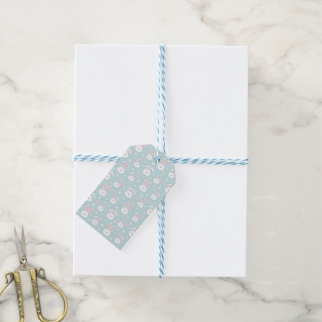 Étiquettes de Cadeau de Lapin de Pâques (Avec de laficelle)
