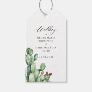 Étiquettes de cadeau de mariage Cactus