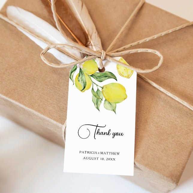 Étiquettes de cadeau de mariage citron d'été (Créateur téléchargé)