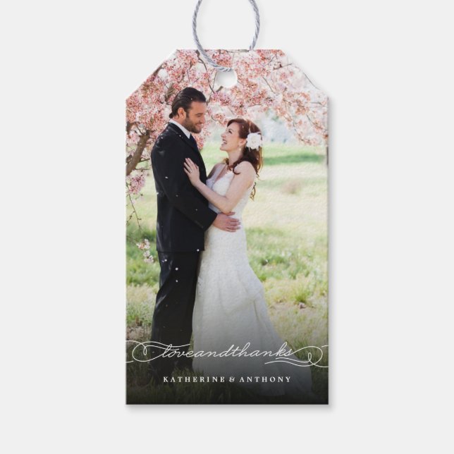 Étiquettes de cadeau de mariage de calligraphie de (Devant)