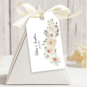 Étiquettes de cadeau de mariage élégantes et roman