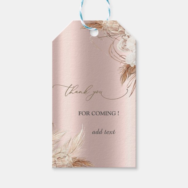 Étiquettes de cadeau de mariage Rose Gold Fleurs C (Devant)