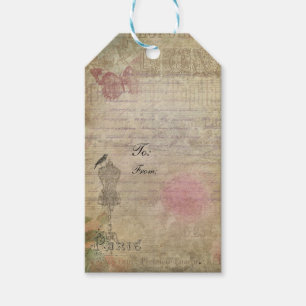 Étiquettes de cadeau de mariage shabby chic Vintag