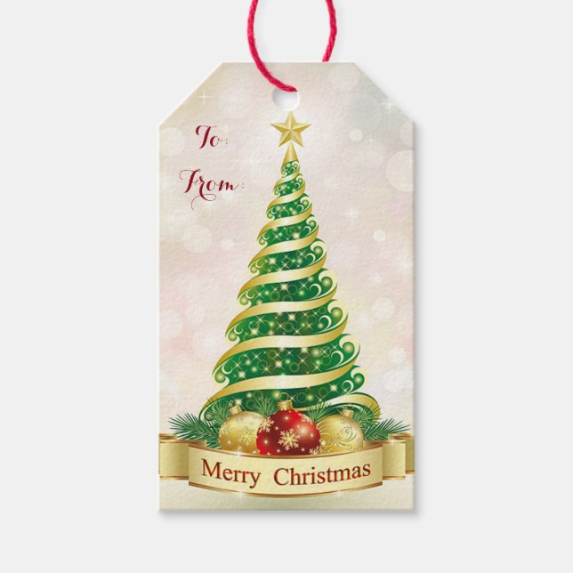 Étiquettes de cadeau de Noël/Arbre de Noël (Devant)