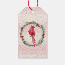Étiquettes de cadeau de Noël Couronne de Cardinal