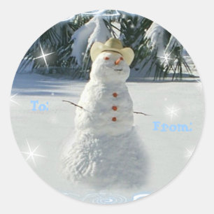 Étiquettes de cadeau de Noël de bonhomme de neig