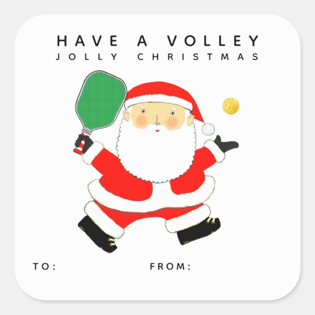Étiquettes de cadeau de Noël de pickleball (Devant)