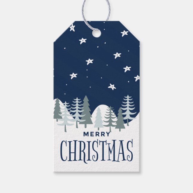 Étiquettes de cadeau de Noël de vacances d'hiver b (Devant)