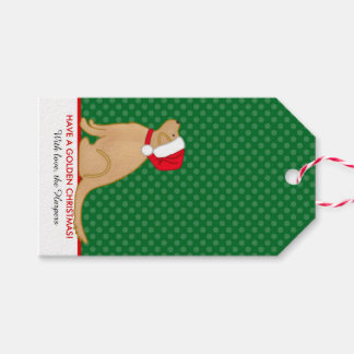 Étiquettes de cadeau de Noël doré vert