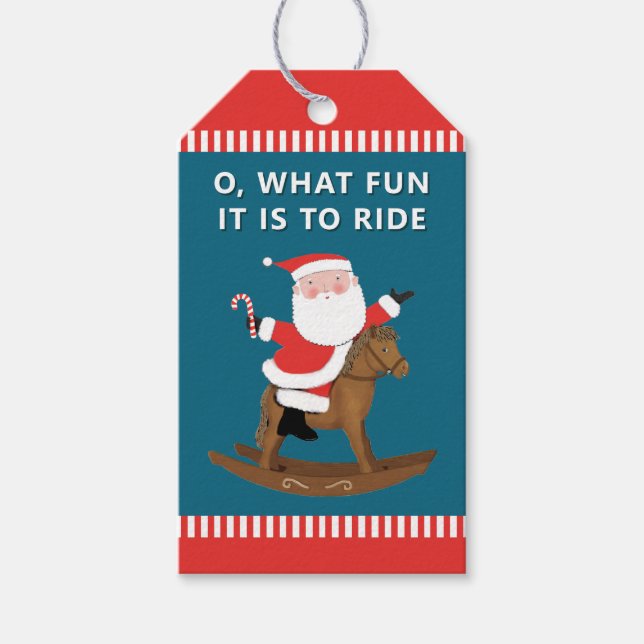 Étiquettes de cadeau de Noël équestres (Devant)