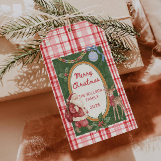Étiquettes de cadeau de Noël fantaisistes colorées