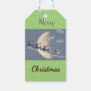 Étiquettes de cadeau de Noël Flying Santa