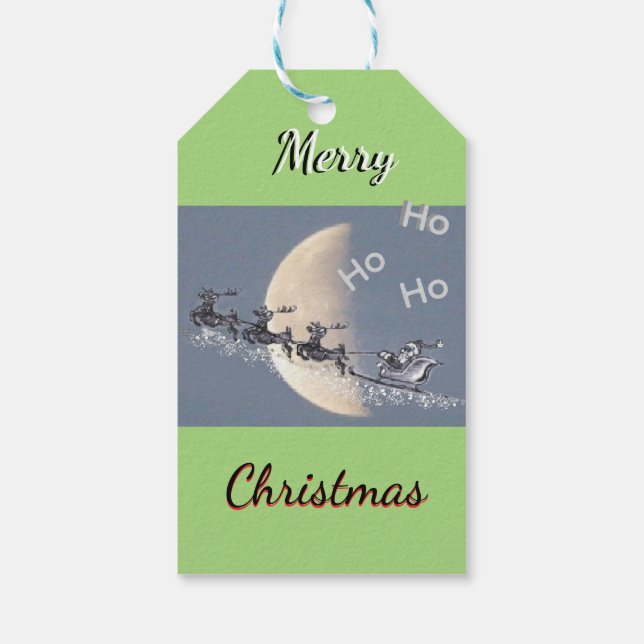 Étiquettes de cadeau de Noël Flying Santa (Dos)