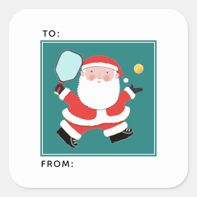 Étiquettes de cadeau de Noël Pickleball (Devant)