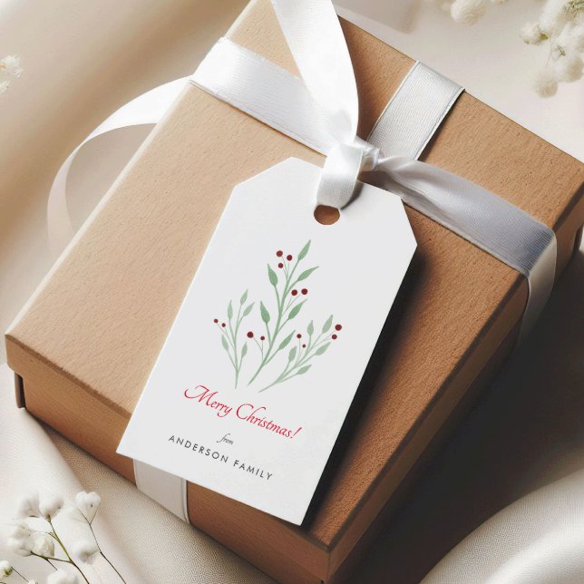 Étiquettes de cadeau de Noël simple cerise Fêtes (Créateur téléchargé)