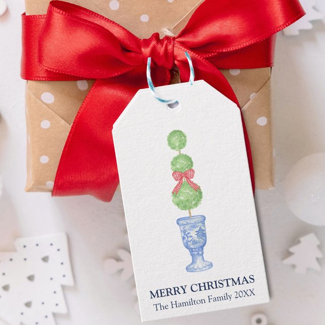 Étiquettes de cadeau de Noël Topiaire Coquette Chi (Créateur téléchargé)