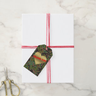 Étiquettes de cadeau de partie de camouflage de G