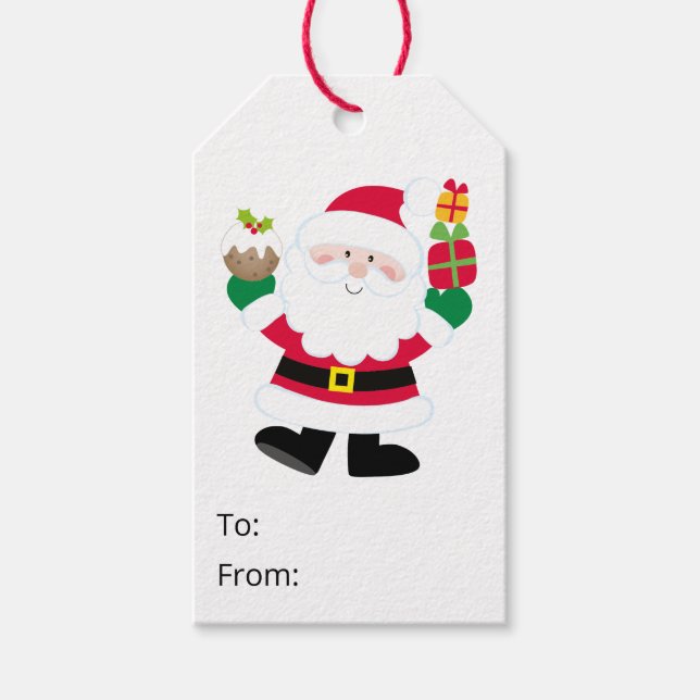 Étiquettes de Cadeau de Père Noël Heureux (Devant)