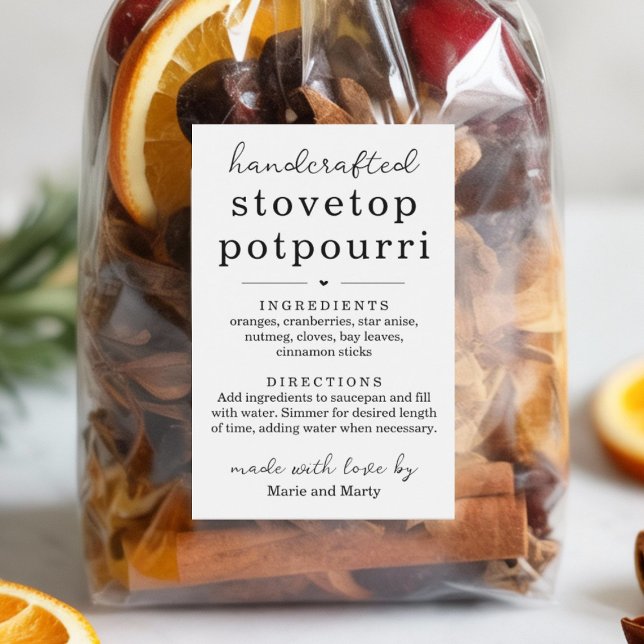 Étiquettes de Cadeau de Pot-pourri Faits Maison su (Créateur téléchargé)