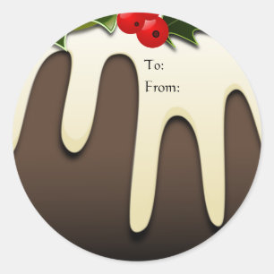 Étiquettes de cadeau de pudding de Noël