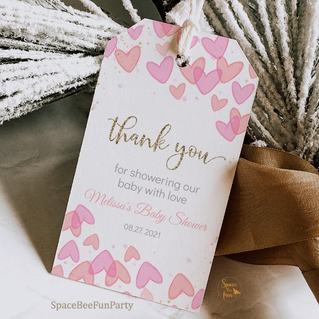 Étiquettes de cadeau de remerciement pour Baby Sho (Sweetheart Valentine,baby shower favor tags,party baby shower favor tags,baby shower thank you tags,)