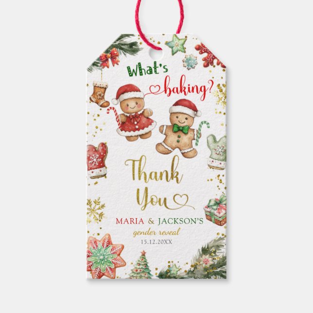 Étiquettes de cadeau de révélation de sexe de bisc (Devant)