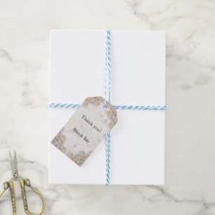 Étiquettes de cadeau de roses blanches romantiques