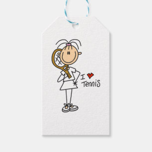 Étiquettes de cadeau de tennis d'amour de la