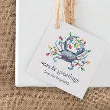 Étiquettes de cadeau de vacances « Sea & Greetings