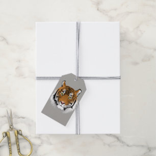 Étiquettes de cadeau de visage de tigre