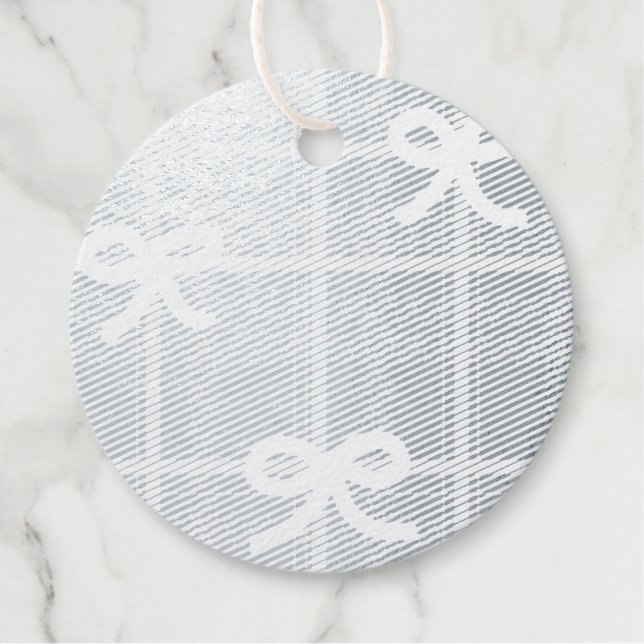 Étiquettes de cadeau en feuille d'argent par 12 (Devant)