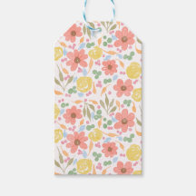 Étiquettes de cadeau florales à l'aquarelle fantai