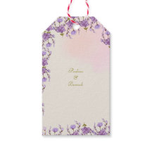 étiquettes de cadeau florales lilas